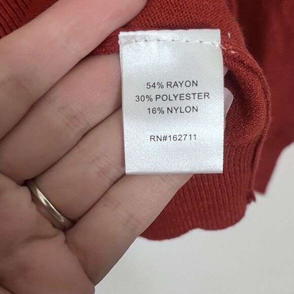 Stitch Fix Love Ellie Sweater Women XL Cross Back Orange V-Neck Long Sleeve - Picture 7 of 7